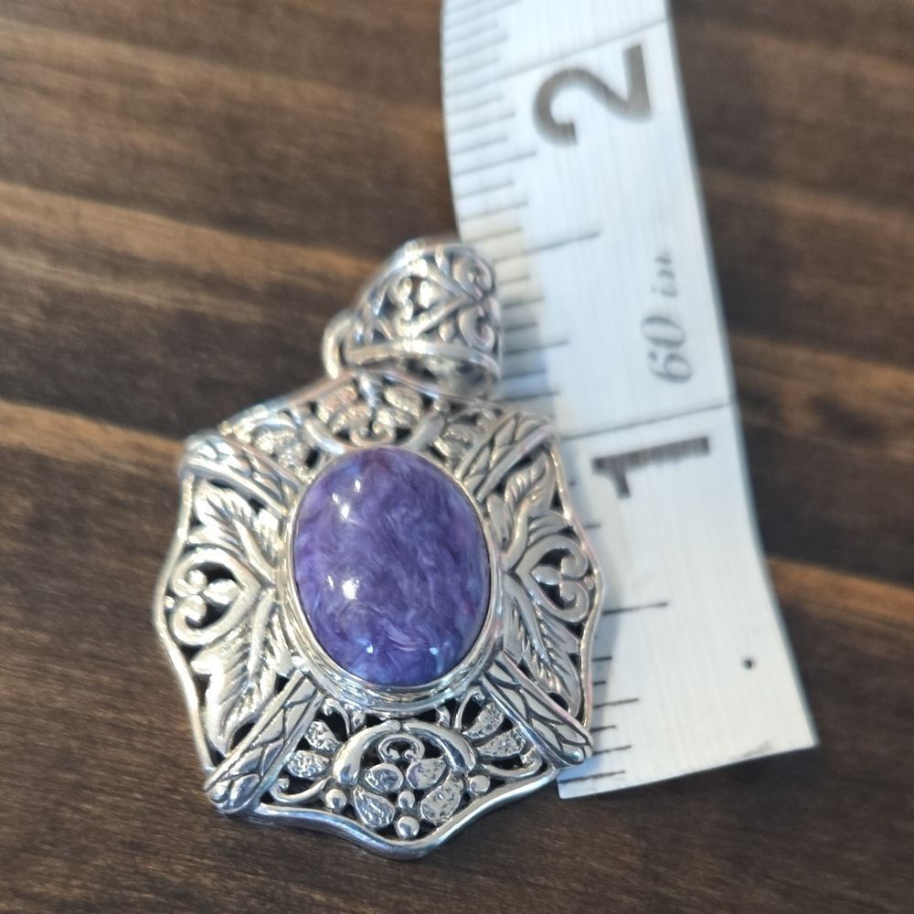 Elegant Silver and Purple Pendant